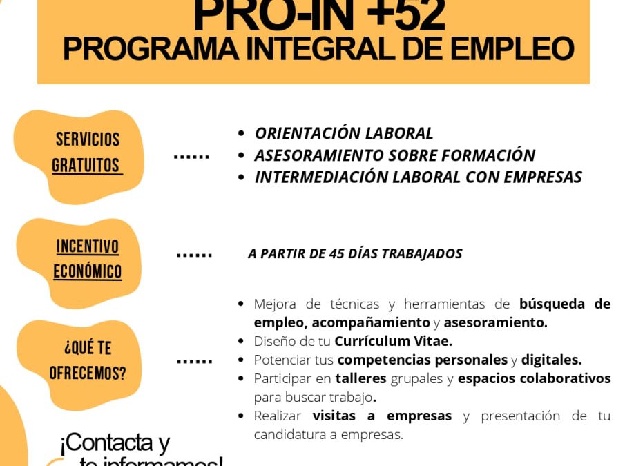 PROGRAMA DE EMPLEO – TIEBEL – PRO-IN + 52